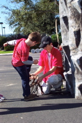 Suiting up for the Rock Climb