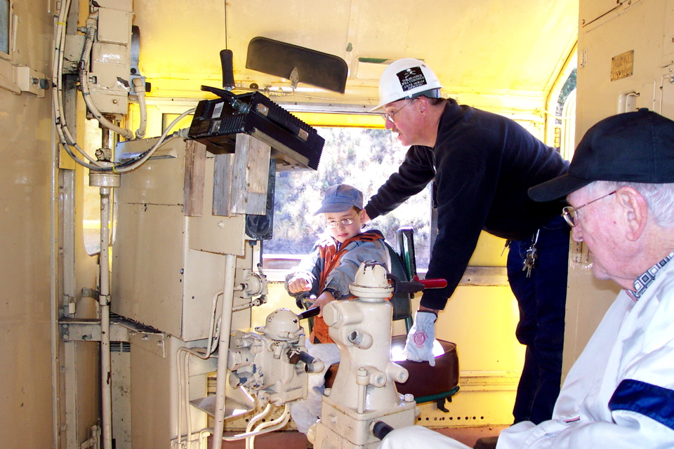 Nathan Drives a Locomotive at Portola Railroad Museum - 2