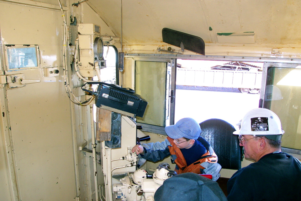 Nathan Drives a Locomotive at Portola Railroad Museum - 4