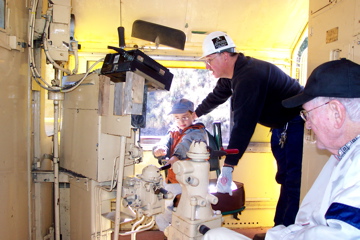 Nathan Drives a Locomotive at Portola Railroad Museum - 2