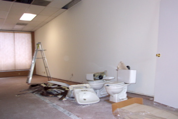 Main hallway with old fixtures